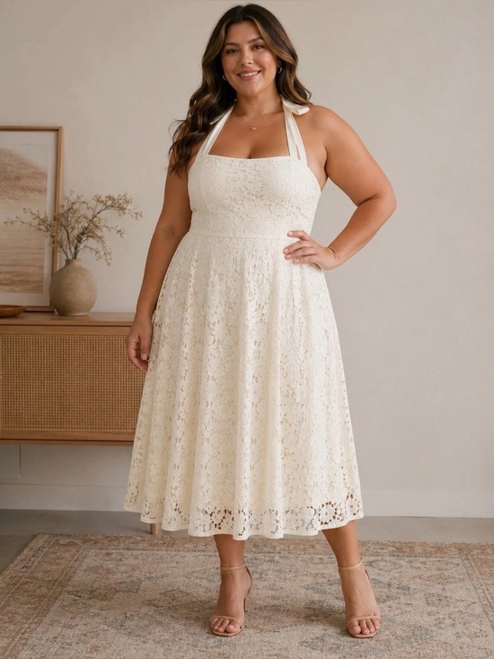 Prabal Gurung Dresses & Skirts - Prabal Gurung for JCPenney Ivory Lace Midi Dress NWT Plus Size 22W Floral Cutout